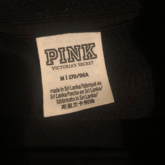 Victoria’s Secret PINK Oversized Fleece Jacket – Black (Size Medium) - Picture 5 of 5
